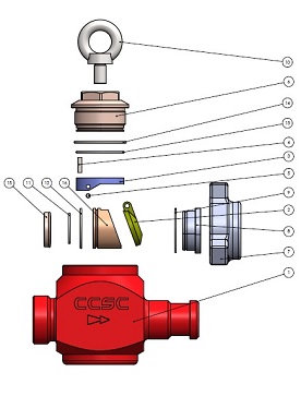 composición superior de la válvula de control de la entrada