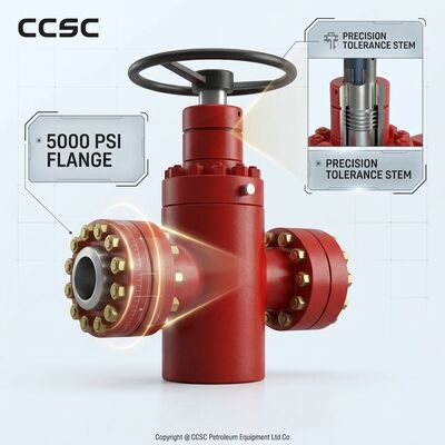 Válvula de puerta de sellado de presión API 6A accionada hidráulica, FLS de acero forjado a través del conducto 10000psi Control remoto de la cabeza del pozo