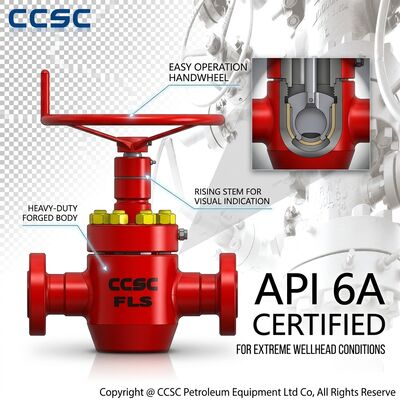 Válvula de compuerta API 6A para servicio ácido FF HH, resistente a H2S, acero forjado, bonete de sello de presión, cabezal de pozo de gas ácido de 5000 psi