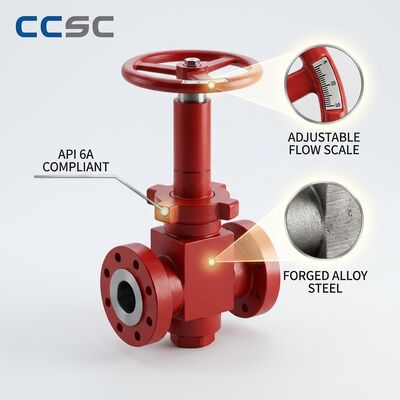 Válvula de obstrucción ajustable accionada hidráulica API 6A Control de flujo remoto 10000psi Posición a prueba de fallos