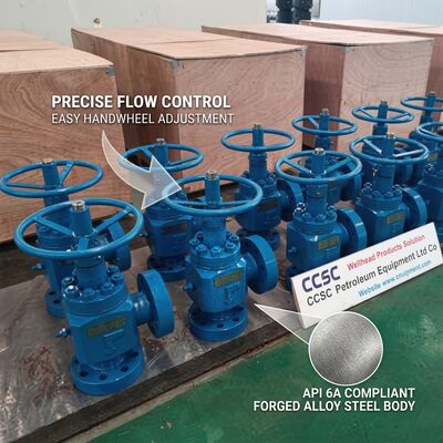 Válvula de obstrucción ajustable accionada hidráulica API 6A Control de flujo remoto 10000psi Posición a prueba de fallos
