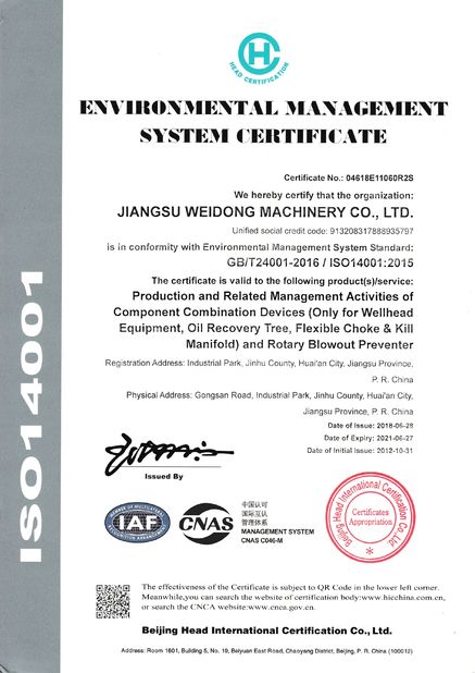 China CCSC Petroleum Equipment Limited Company Certificaciones